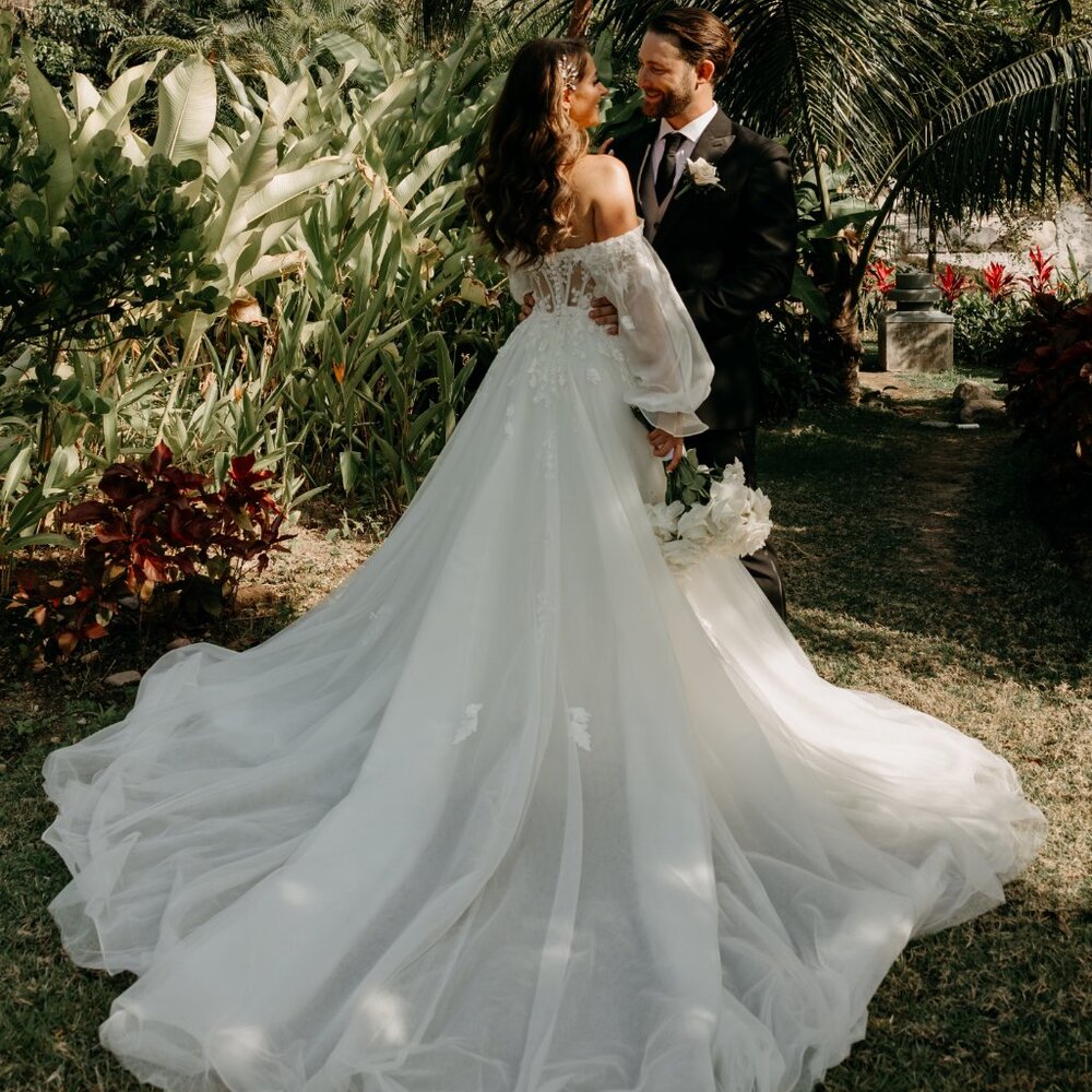 Martina Liana Romantic Off-the-Shoulder Long Sleeve Wedding Dress Style 1539